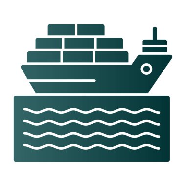 Kargo gemisi kutsal kişilerin resmi, vektör çizim