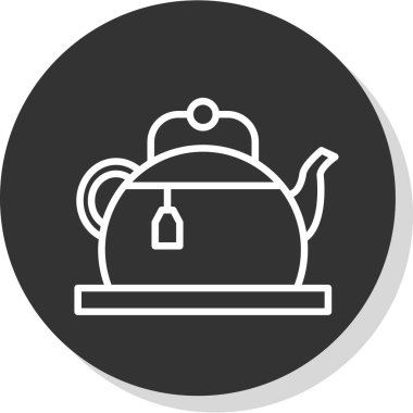 Çaydanlık ağı simgesi. Basit resimleme                           