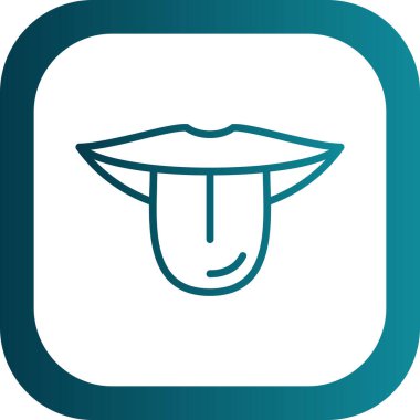 dil dışarı yüz simgesi, vektör illüstrasyonu 