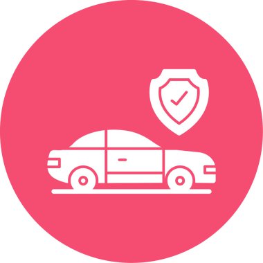 Araba sigortası web simgesi basit illüstrasyon 