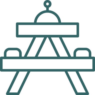 Bir piknik tablosu simgesinin vektör çizimi 