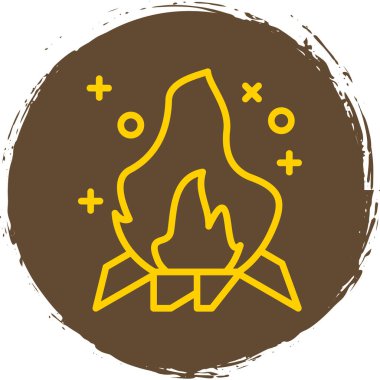 Şenlik ateşi. Web simgesi basit tasarım