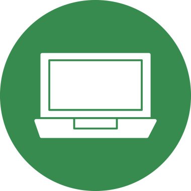 Basit dizüstü bilgisayar simgesi, vektör illüstrasyonu