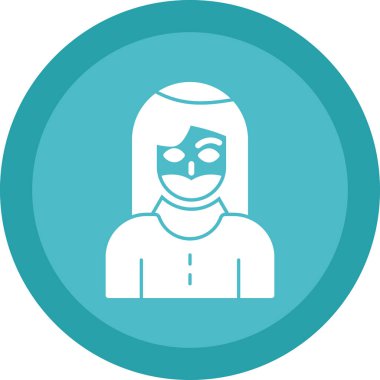 Sakallı kadın simgesi, vektör illüstrasyonu