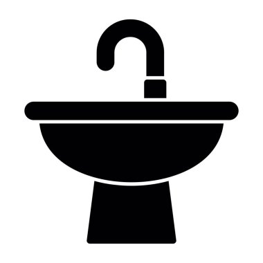 Küvet ikonu. Web için tuvalet vektörü simgelerinin özet çizimi
