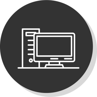 pc bilgisayar simgesinin vektör illüstrasyonu 