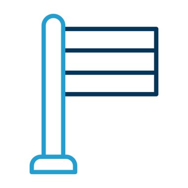 Basit bayrak vektör çizgisi simgesi 