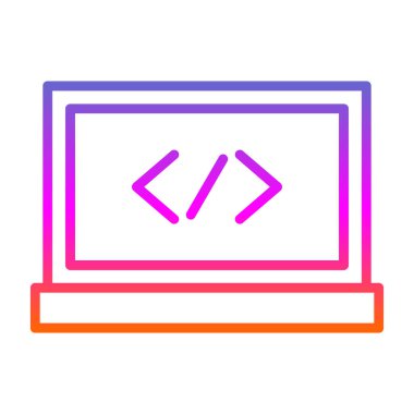 Kod işareti. Kodlama simgesi. vektör illüstrasyonu