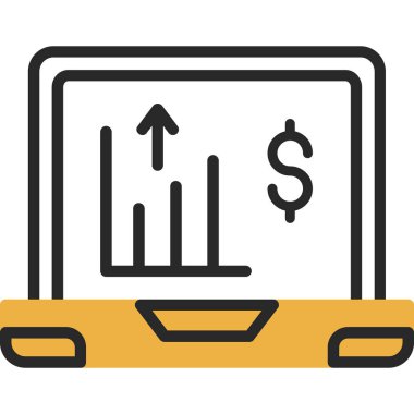 dizüstü bilgisayar simgesi, vektör illüstrasyonu basit tasarım