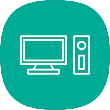 pc bilgisayar simgesinin vektör illüstrasyonu 