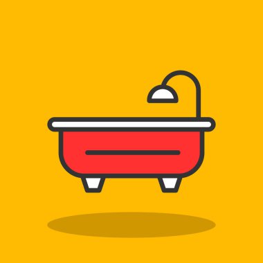 Küvet Düz Vektör Simgesi