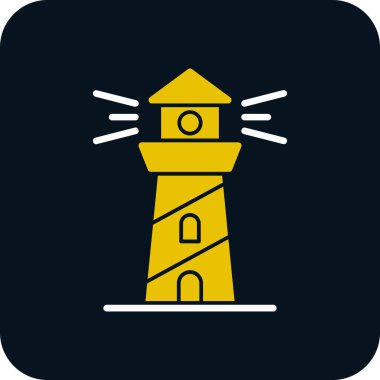 deniz feneri web simgesi, vektör illüstrasyonu 