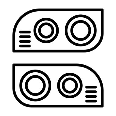 İki Araba Işıkları simgesi, vektör illüstrasyonu