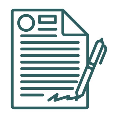 Dosya belgesi simgesi, Sözleşme, vektör illüstrasyonu