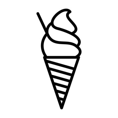 dondurma vektörü ince çizgi simgesi tasarımı