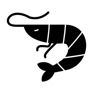 Basit Karides simgesi, vektör illüstrasyonu