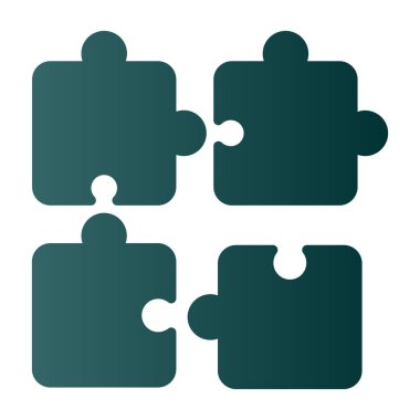 yapboz parçaları, ağ basit illüstrasyon