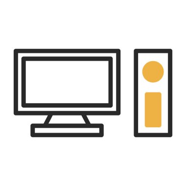 pc bilgisayar simgesinin vektör illüstrasyonu 