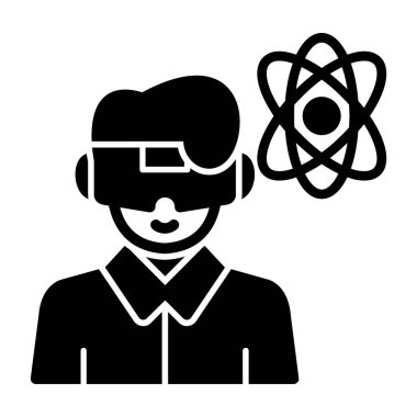 glyph vektöründe sanal gerçeklik simgesi