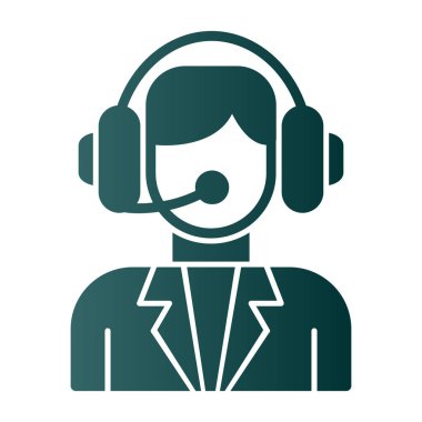 Çağrı merkezi operatör simgesi. Web tasarımı için operatör merkezi vektör simgelerinin basit çizimi