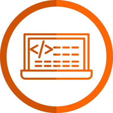 Kod işareti. Kodlama simgesi. vektör illüstrasyonu