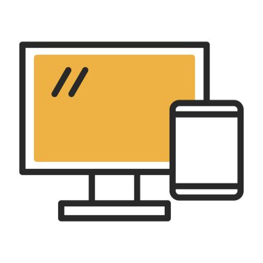 Bilgisayar simgesi vektörü. İnce çizgi işareti. izole edilmiş sınır sembolü çizimi