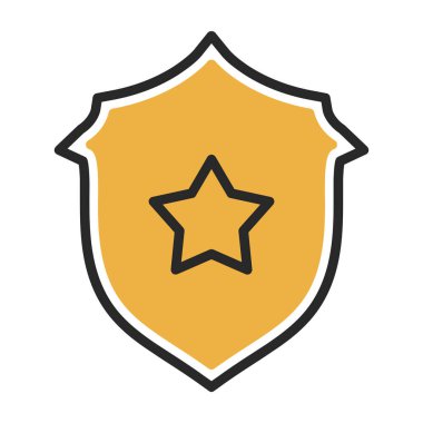 Şeffaf bir arkaplanda kalkan vektör çizimi. Birinci kalite semboller. Konsept ve grafik tasarımı için simgeler.