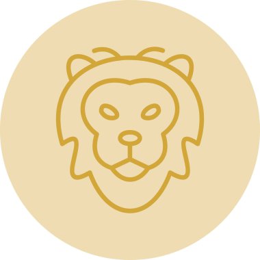 Aslan başı simgesi, vektör illüstrasyonu basit tasarım