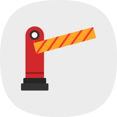 Park bariyer simgesi, düz stil 