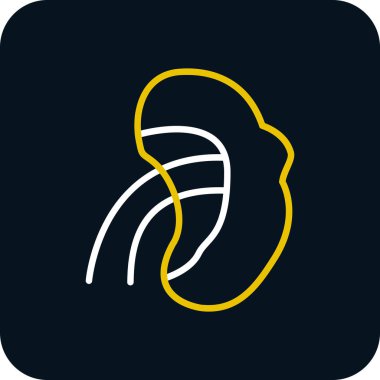 Siyah arkaplanda izole edilmiş ana hatlı mantar simgesi. vektör