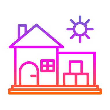 Ev vektör tasarımı. Ev düz simgesi 