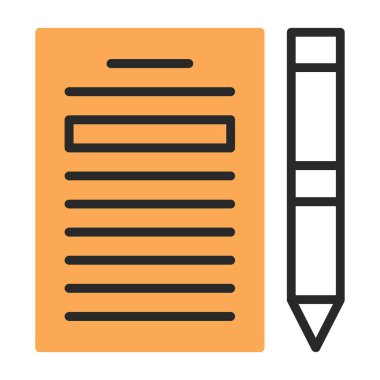 Kağıt ve kalem. Web simgesi basit illüstrasyon