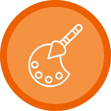 Palet boyama ve boya fırçası simgesi, vektör illüstrasyonu