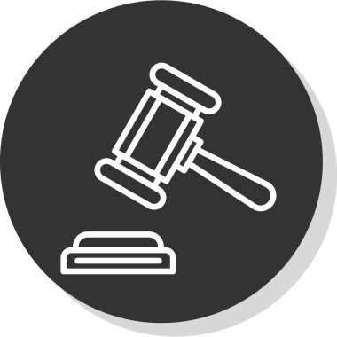 Yargıç Gravel. Web simgesi basit illüstrasyon 