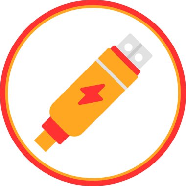 Usb satır simgesi. Tasarım için web şarkısı.