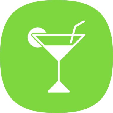 Kokteyl ikonu ya da limonla imzalayıp saman içmek. Vektör illüstrasyonu.