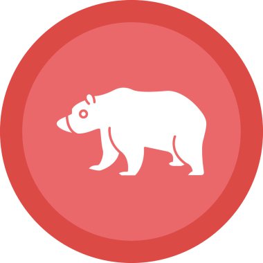 Ayı yassı ikonu. hayvan vektör illüstrasyonu.