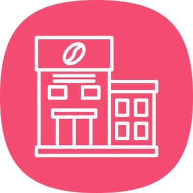 Kafe binası simgesi, vektör illüstrasyon tasarımı