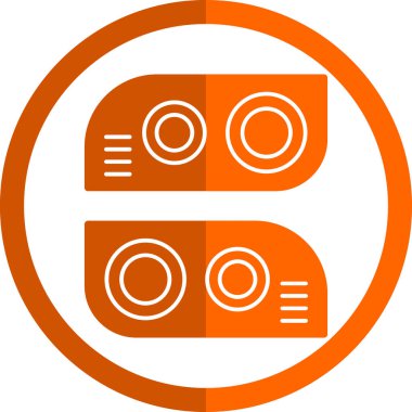 İki Araba Işıkları simgesi, vektör illüstrasyonu