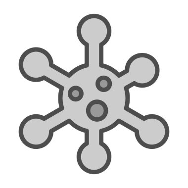 covid 19 virüs simgesi, koronavirüs simgesi, satır biçimi tasarım vektör çizimi