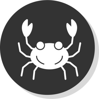 Yengeç simgesi vektör illüstrasyonu 