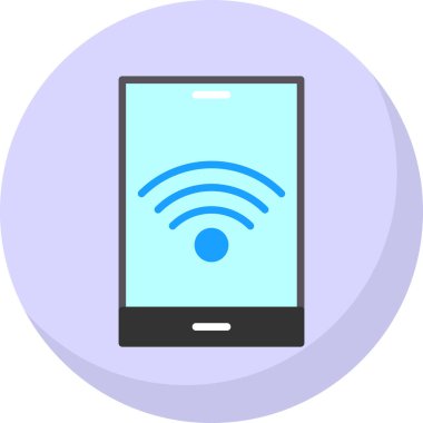 wifi sembollü tablet pc, vektör illüstrasyonu, kablosuz simge