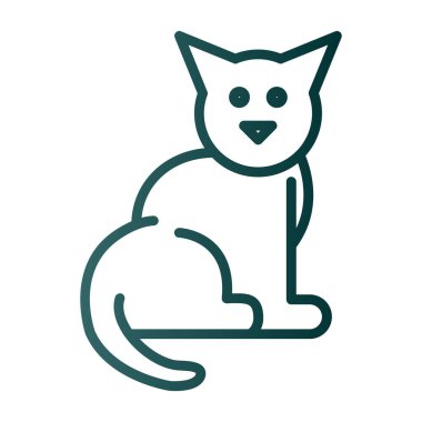 Kedi. Web simgesi vektör illüstrasyonu
