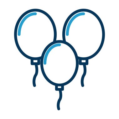 Üç balon. Web simgesi basit illüstrasyon 