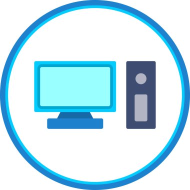 pc bilgisayar simgesinin vektör illüstrasyonu 