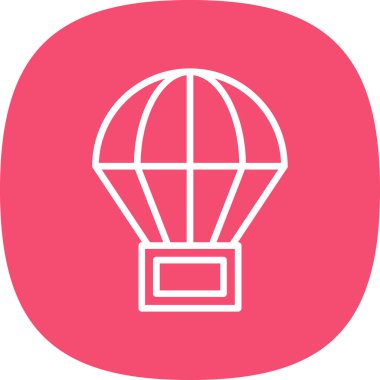 paraşüt ağ simgesi, vektör illüstrasyonu