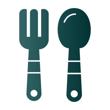 Çatal ve kaşık, bebek çatal ve kaşık vektör çizimi