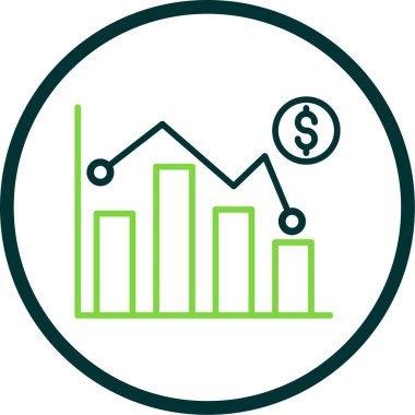 Pazar dalgalanması simgesi, vektör illüstrasyonu