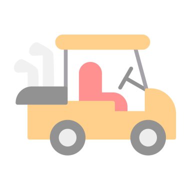 Golf Arabası simgesinin vektör illüstrasyonu