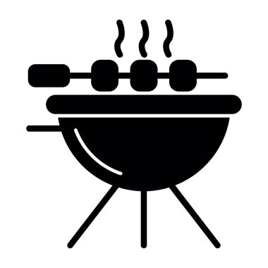 Barbekü. Web simgesi basit illüstrasyon